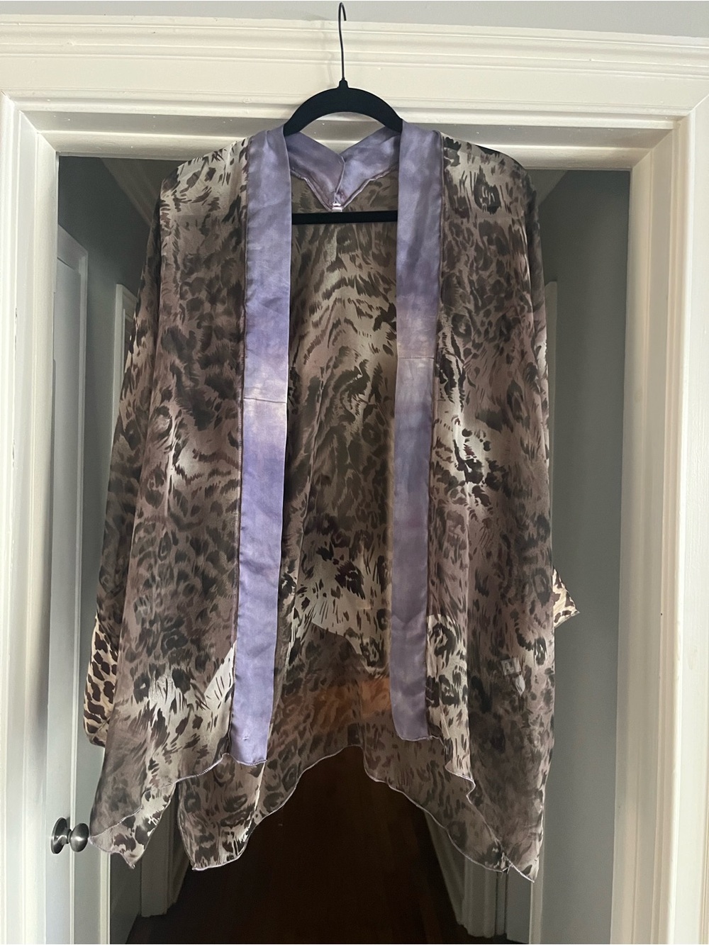 Silk Animal Print Cover-up Robe